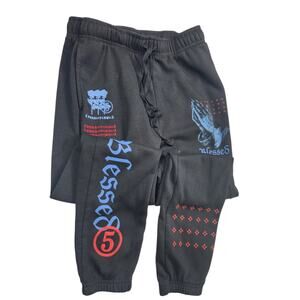 Brooklyn Cloth Jogger Sweatpants Womens Medium Blessed Prayer Graphic Streetwear